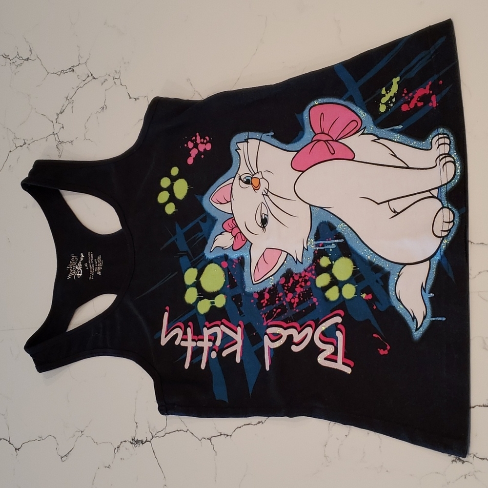 DISNEY ~ VINTAGE MARIE from the ARISTOCATS Sports Tank Sz L ~ Black